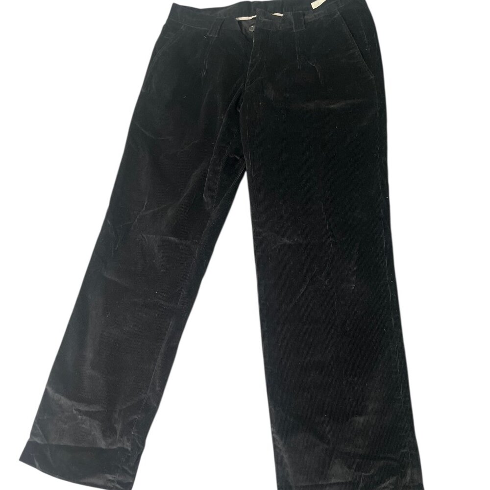 Versace Corduroy Pants Men's Size 48 Black Slash Pockets Straight Leg Outdoor